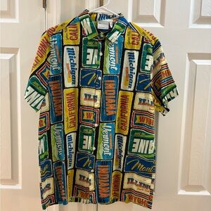 Multicolor postcard shirt